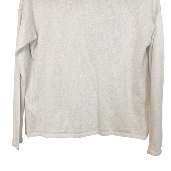 Eileen Fisher | Wool Blend Faux Wrap Front Sweater Cream Size XS - Picture 6 of 10